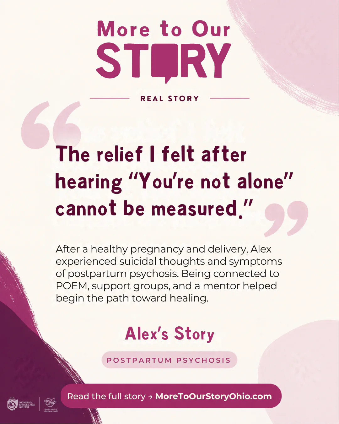 Alex’s More to Our Story campaign card